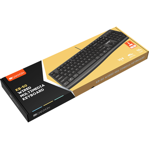 Wired Chocolate Standard Keyboard ,105 keys, slim design with chocolate key caps, 1.5 Meters cable length,Size 434.2*145.4*27.2mm,450g AD layout slika 4