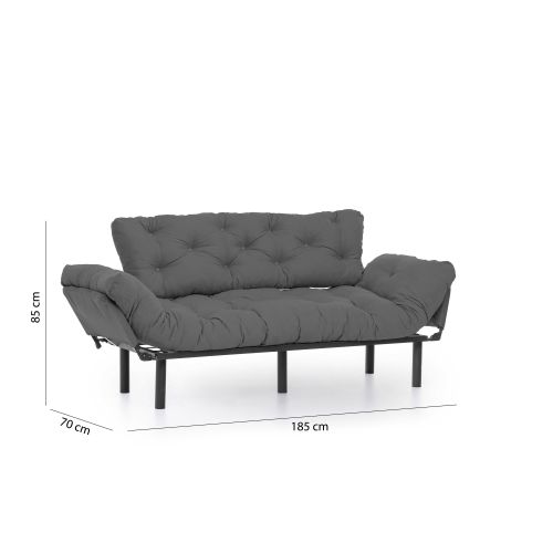 Atelier Del Sofa Trosjed na razvlačenje, Sivo, Nitta Triple - Grey slika 13