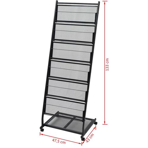 Stalak za Časopise 47,5x43x133 cm crna A4 slika 10