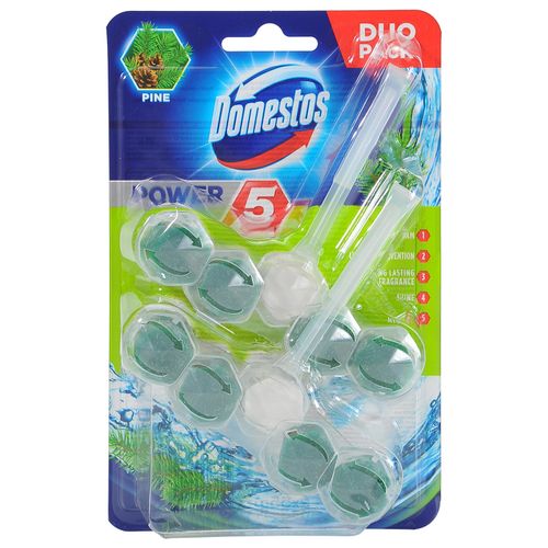 Domestos Power 5 Pine osvježivač za WC školjku 2x55 g slika 1