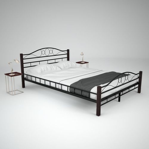 275847 Bed with Mattress Black Metal 140x200 cm(246741+241403) slika 1