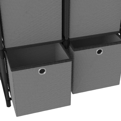 Police za izlaganje sa 6 kutija od tkanine 103x30x72,5 cm crne slika 5