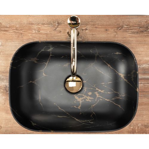 REA nadgradni umivaonik belinda black marble mat slika 9