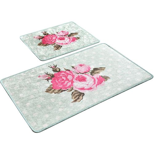 Monet - Mint Multicolor Bathmat Set (2 Pieces) slika 2