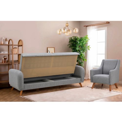 Atelier Del Sofa Hera Set - Trosed na razvlačenje, sivi slika 7