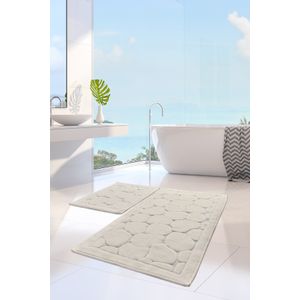 Lino - Ecru Multicolor Bathmat Set (2 Pieces)