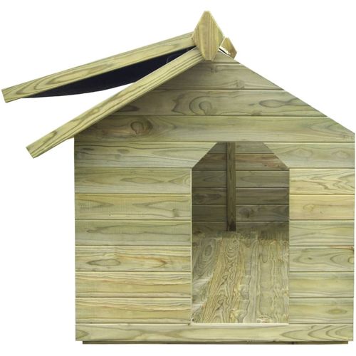 Vrtna kućica za pse od impregnirane borovine s pomičnim krovom slika 16