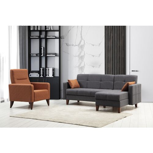 Polya L - Dark Grey Dark Grey Sofa Set slika 1