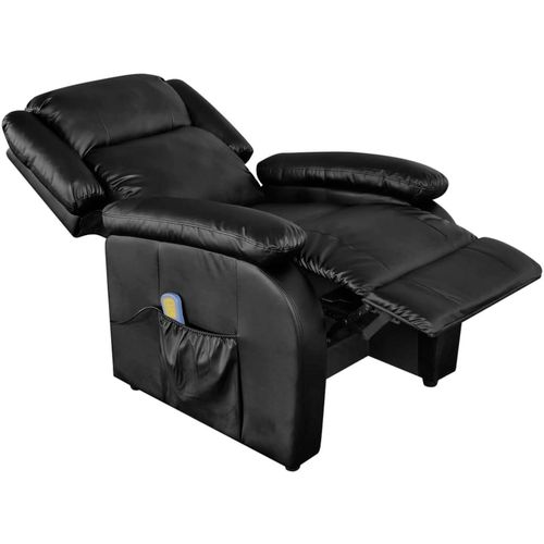 Masažna stolica od umjetne kože crna slika 55
