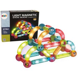 Set svjetlećih edukativnih magnetskih blokova - 52 elementa