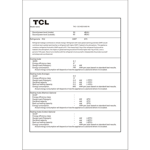 TCL klima uređaj Elite Inverter 3,4kW - TAC-12CHSD/XAB1I slika 6