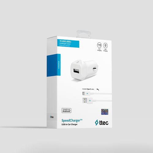 Ttec Autopunjač -  Uni 1xUSB - +USB-C cable 1,2m slika 3