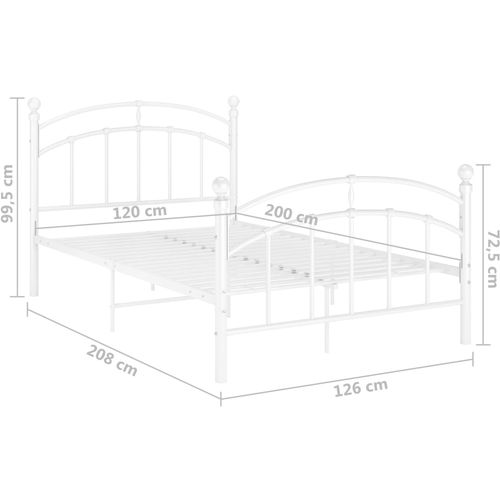 Okvir za krevet bijeli metalni 120 x 200 cm slika 7