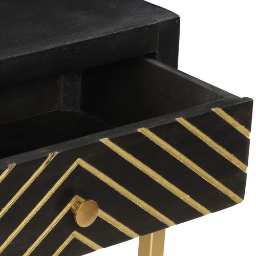Konzolni stol crno-zlatni 90 x 30 x 75 cm masivno drvo manga slika 34