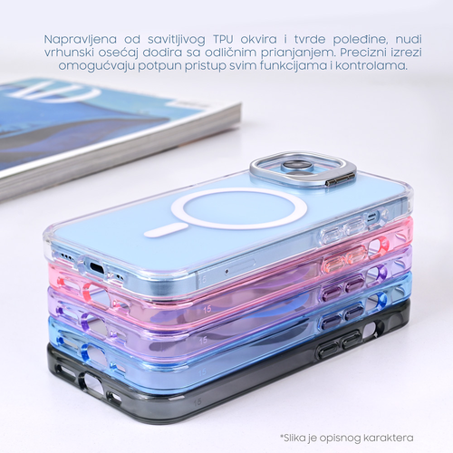 Torbica Magsafe transparent za iPhone 14 Pro 6.1 ljubicasta slika 3