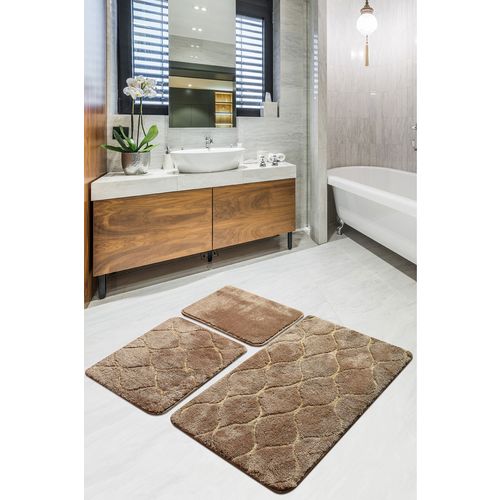 Infinity - Caramel Caramel Acrylic Bathmat Set (3 Pieces) slika 1