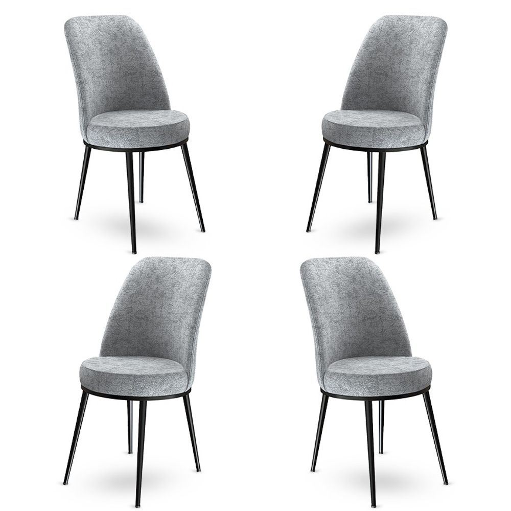 Set od 4 Barske Stolice Dexa - Siva, Crno Siva slika 1