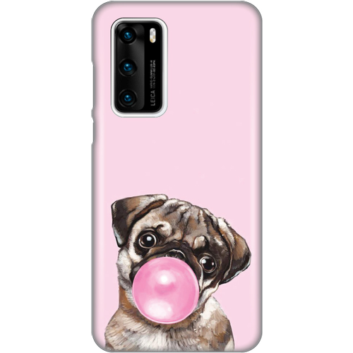 Torbica Silikonska Print za Huawei P40 Pink Dog Bubble slika 1