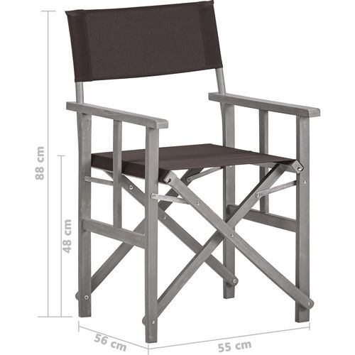 Redateljske stolice 2 kom od masivnog bagremovog drva slika 8