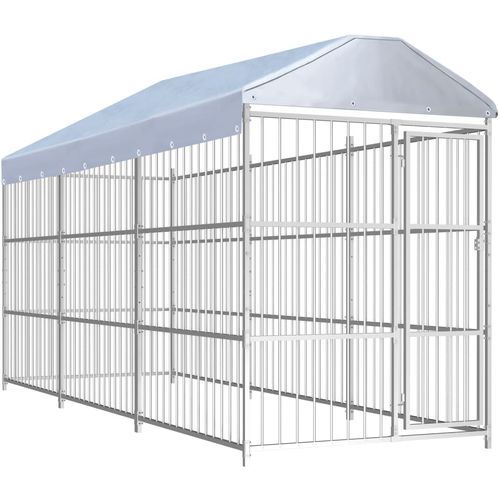 Vanjski kavez za pse s krovom 450 x 150 x 200 cm slika 16