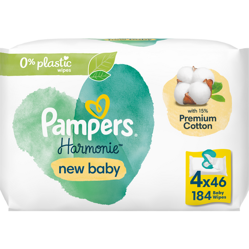 Pampers Harmonie New born Quattro  vlažne maramice 4x46 kom slika 2