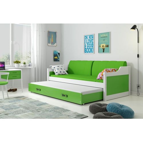 Drveni dečiji krevet Dawid sa dodatnim krevetom - 200x90 cm - zeleni slika 1