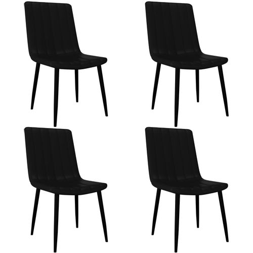 Blagovaonske stolice od umjetne kože 4 kom crne slika 1