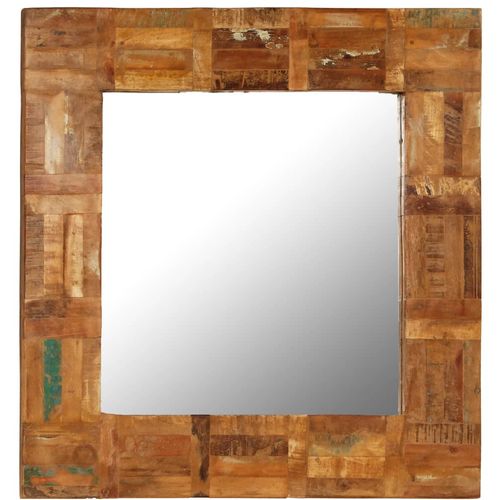 Zidno ogledalo od masivnog obnovljenog drva 60 x 60 cm slika 26