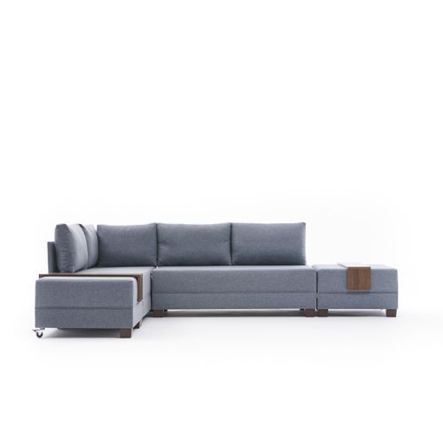 Atelier Del Sofa Kutna garnitura na razvlačenje, Plava, Fly Left - Blue slika 5