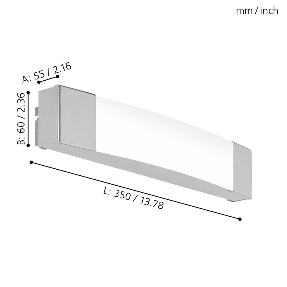 Eglo Siderno zidna/1, led, 8,3w, 900lm, ip44, krom/bijela  slika 4