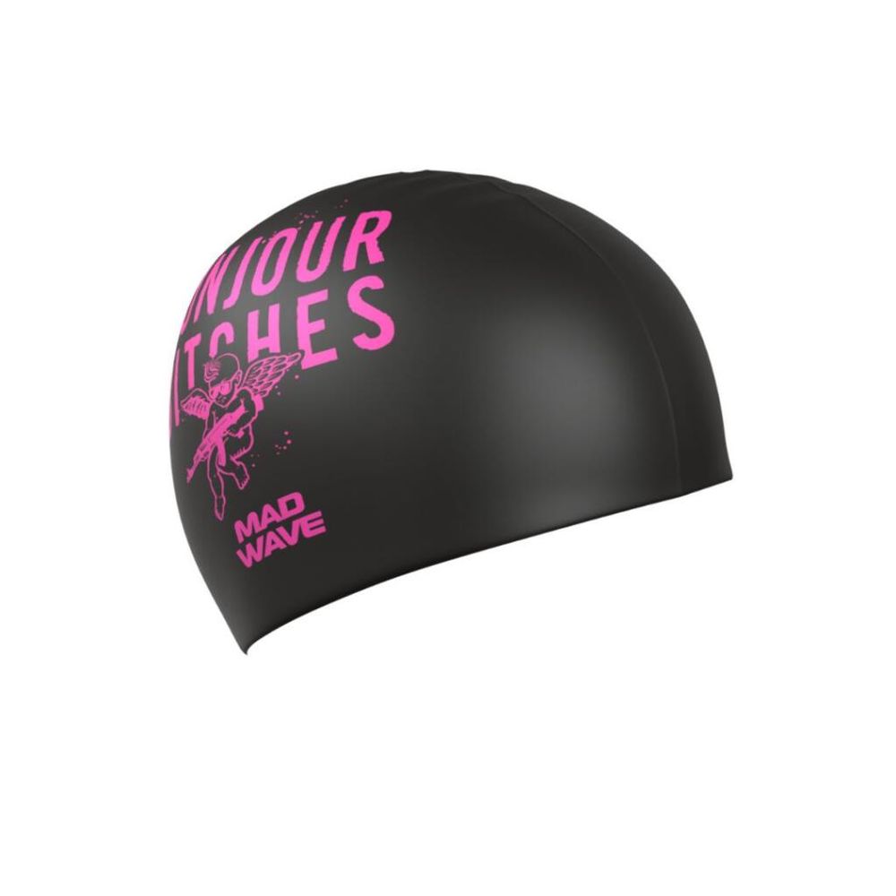 Mad Wave Kapa za plivanje BONJOUR Printed, Crna slika 1