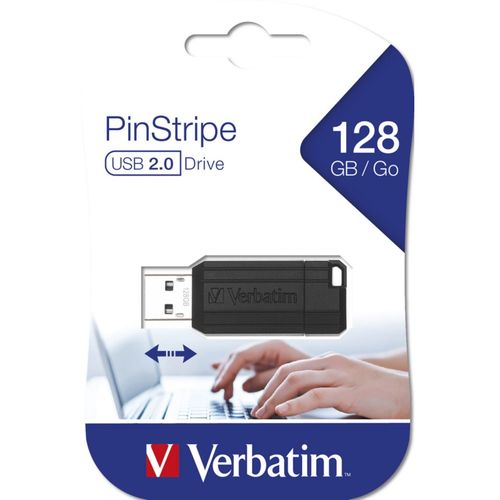 USB STICK VERBATIM 2.0 #49071 128GB PINSTRIPE BLACK slika 7