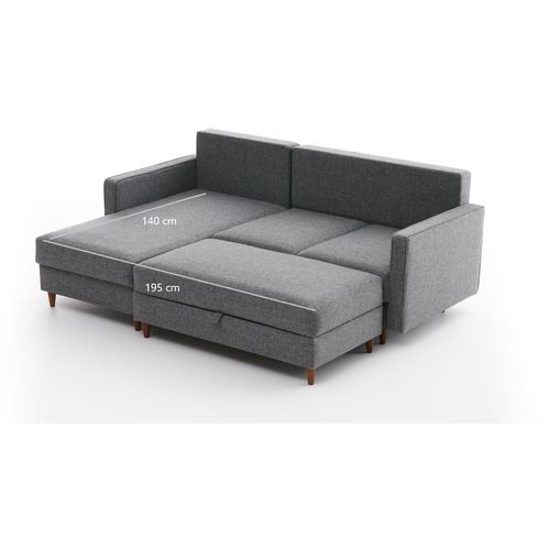 Atelier Del Sofa Kutna garnitura, Sivo, Eva Left - Grey slika 8