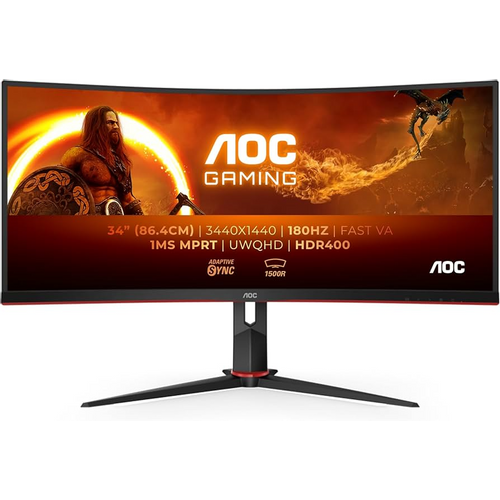 AOC 34" Monitor CU34G2XP - VA, UWQHD, 1ms, 180Hz, HDMIx2, DP slika 1