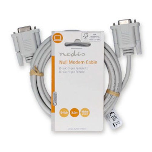 Kabel NEDIS, serijski null modem DB9 ŽŽ, 2m slika 1