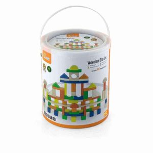 Viga Wooden Blocks - Drvene kocke, 100kom