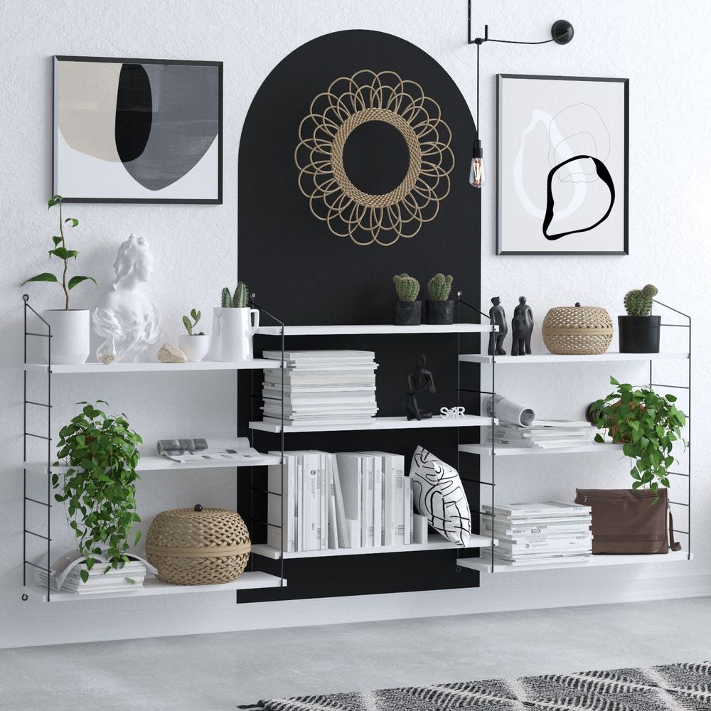 Lungo White Black Bookshelf slika 2