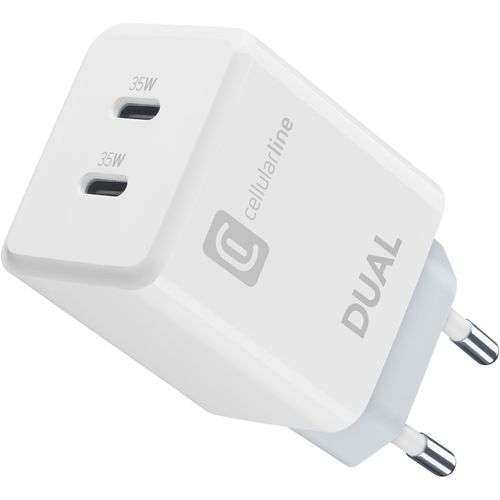 Cellularline kućni punjač za Apple dual 2xUSB-C 35W,white slika 1