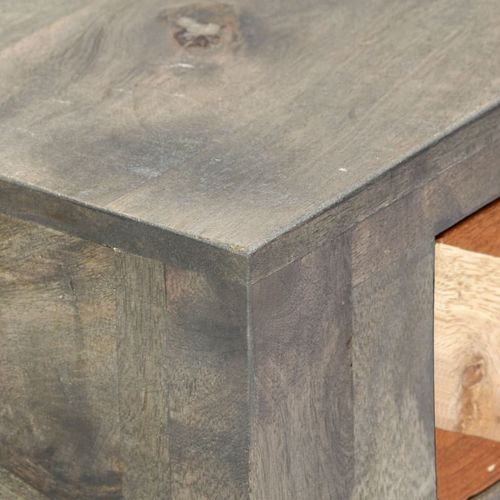 Konzolni stol sivi 86 x 30 x 76 cm od masivnog drva manga slika 26