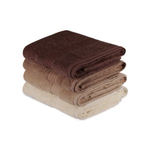 Set Peškira Rainbow - Krem Bež i Braon (4 Komada)