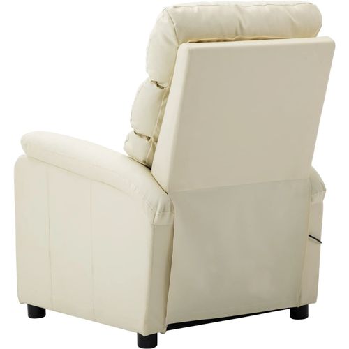 Električna masažna fotelja od umjetne kože krem slika 4
