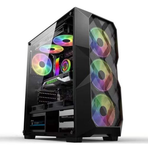 Kućište NaviaTec Raptor Gaming, 4x RGB Fans, Tempered Glass Side, Mesh front panel slika 1