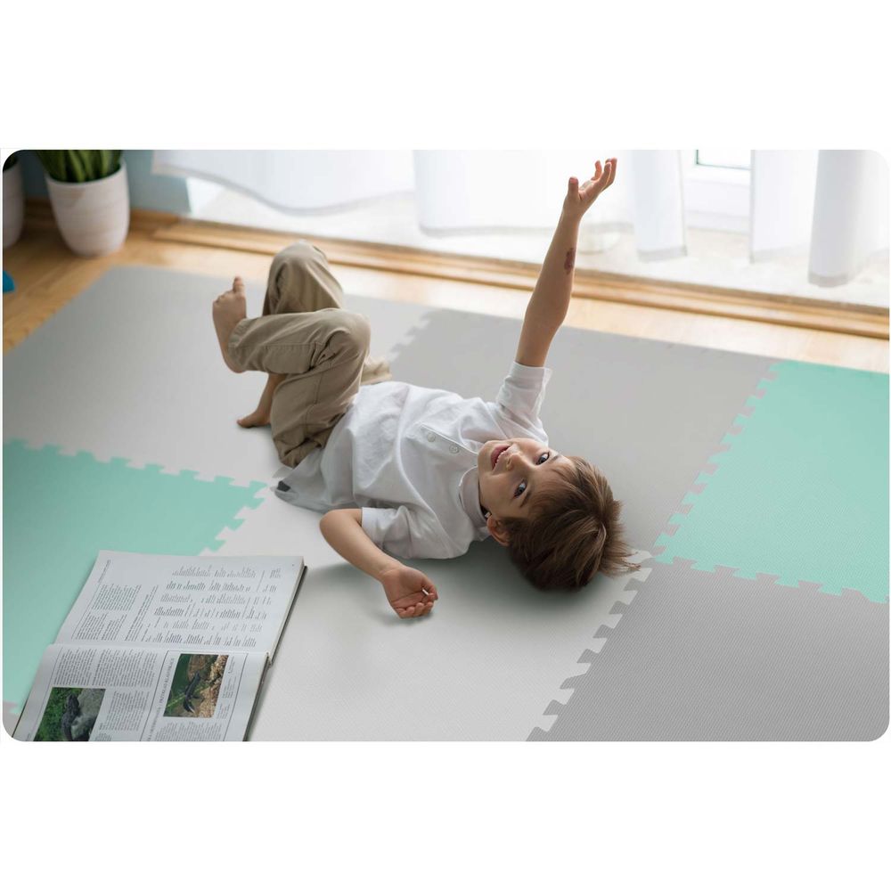 Ricokids pjenasta podloga za slagalice 180x180cm 9 kom sivo-tirkizna slika 3
