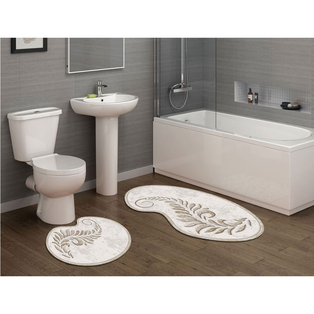 Set Kupaonskih Tepiha 210FG41115KR u Krem Boji (2 Komada) slika 1