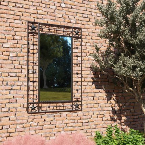Vrtno zidno ogledalo pravokutno 50 x 80 cm crno slika 1