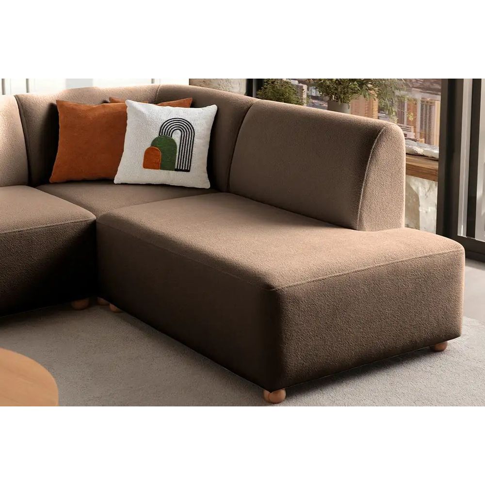 Ugaona Sofa S-Loft Right - boja: smeđa slika 6