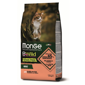 Monge BWild Grain Free Cat Adult Salmon With Peas 1.5 kg