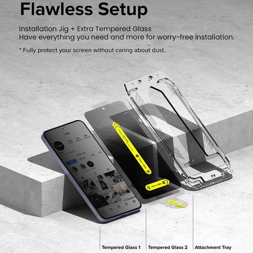 Ringke - Easy Slide kaljeno staklo (2 kom) za Samsung Galaxy S24 Plus - Privacy slika 6