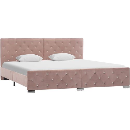 Okvir za krevet ružičasti baršunasti 180 x 200 cm slika 13