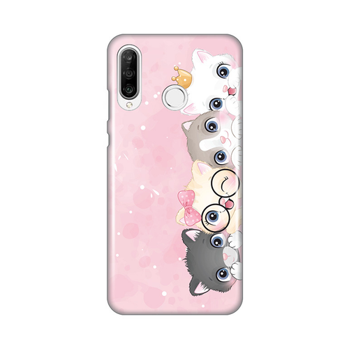 Torbica Silikonska Print Skin za Huawei P30 Lite Pink cats slika 1